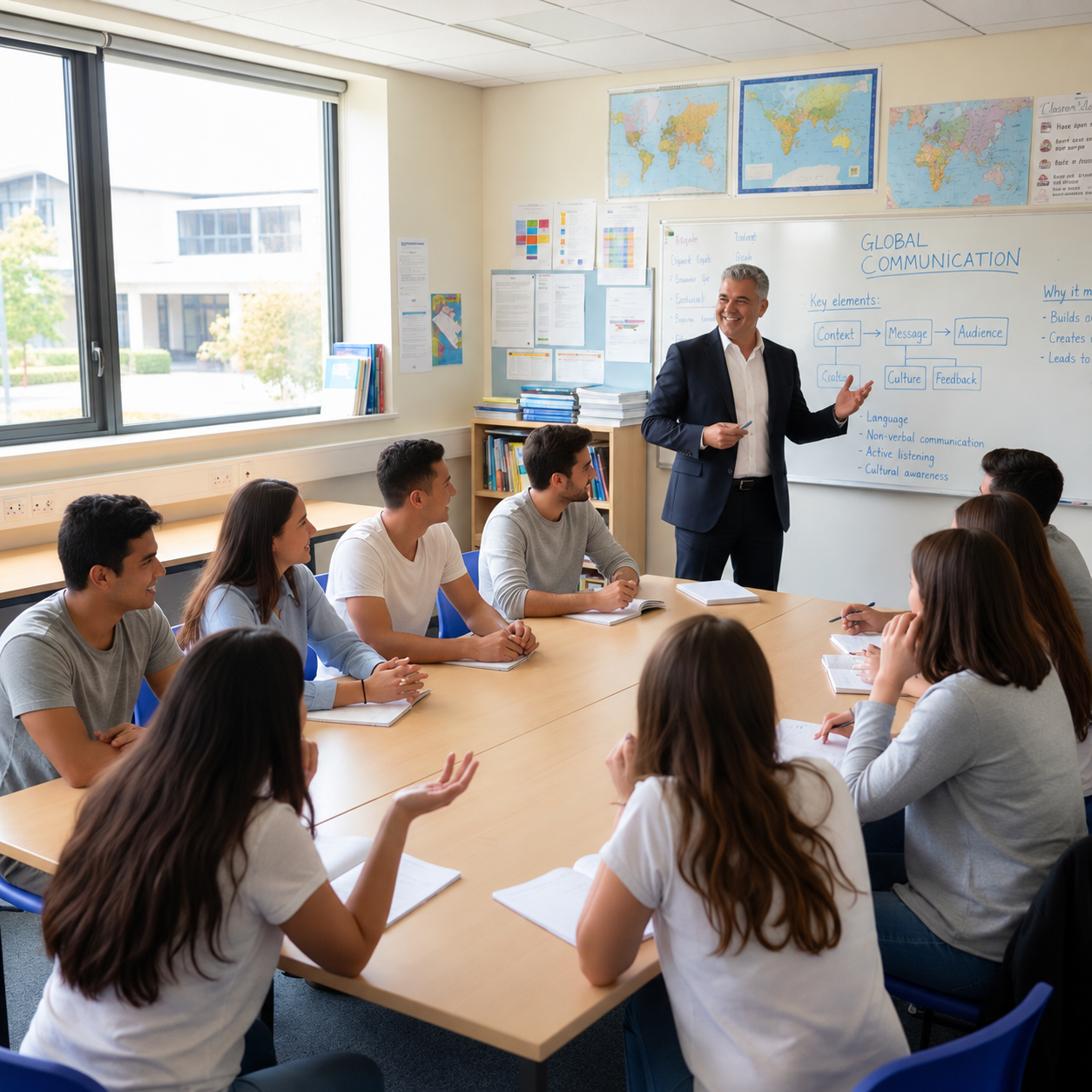 Students learning English at American English Academy